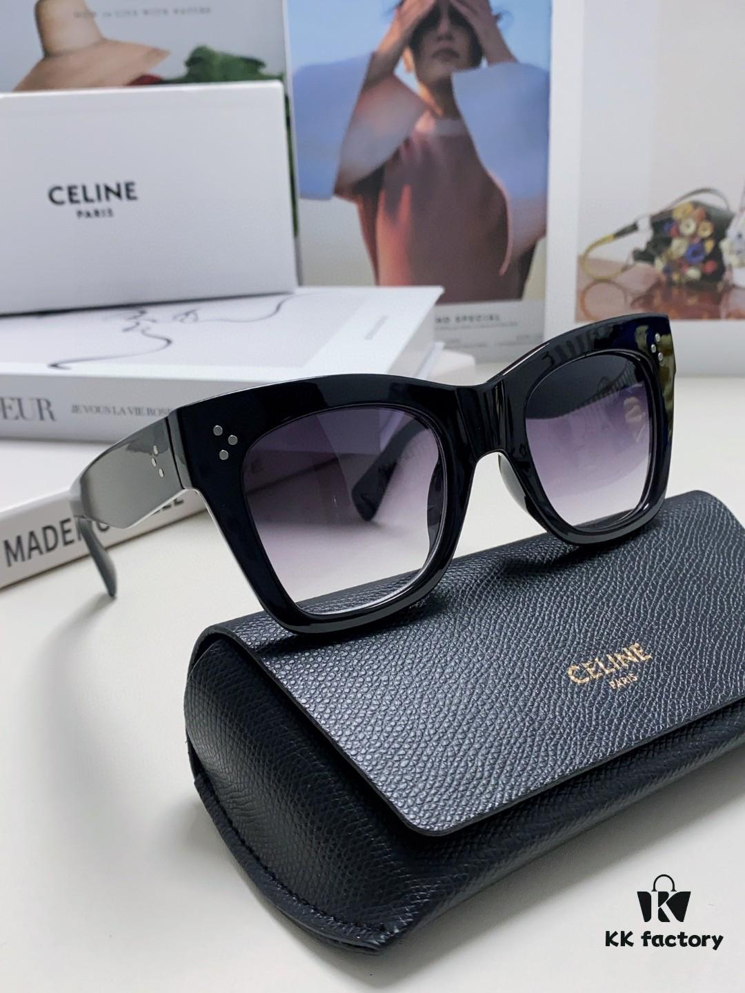 Celine Unisex Oversized Square Sunglasses for Men and Women, Gradient UV Protection Shades, Fashion Streetwear Eyewear