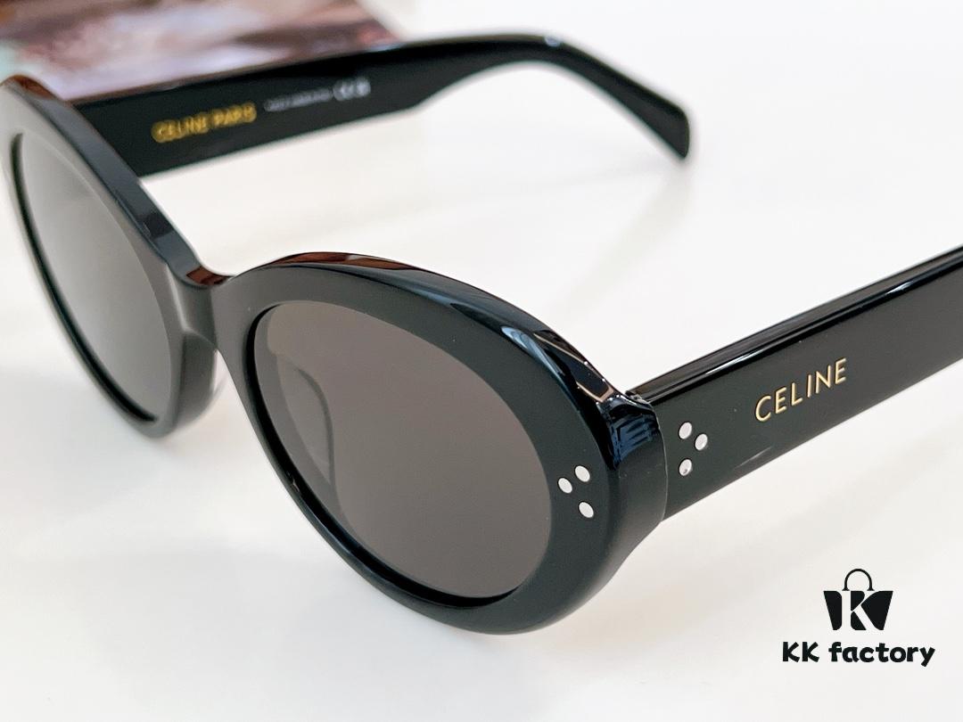 120 CELINE New Arrival Official Website Poster Simple Style Versatile Candy Colors Sunglasses Favorite Oval Frame with Signature Logo Design Fashionable and Everyday Wear Popular on Xiaohongshu Influencer Recommendations Model: CL40193I Size: 53-21-145 🔝🔝 Eyewear Sunglasses
