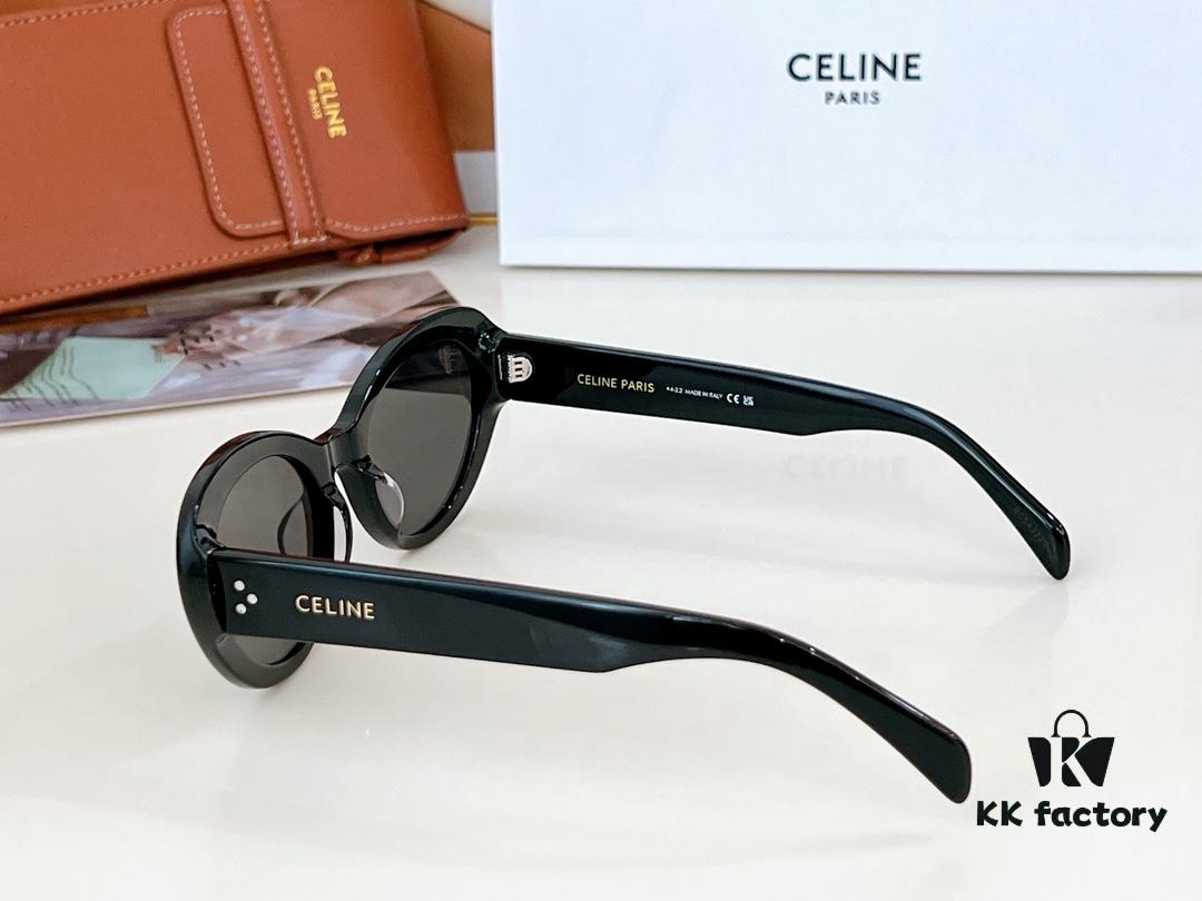 120 CELINE New Arrival Official Website Poster Simple Style Versatile Candy Colors Sunglasses Favorite Oval Frame with Signature Logo Design Fashionable and Everyday Wear Popular on Xiaohongshu Influencer Recommendations Model: CL40193I Size: 53-21-145 🔝🔝 Eyewear Sunglasses