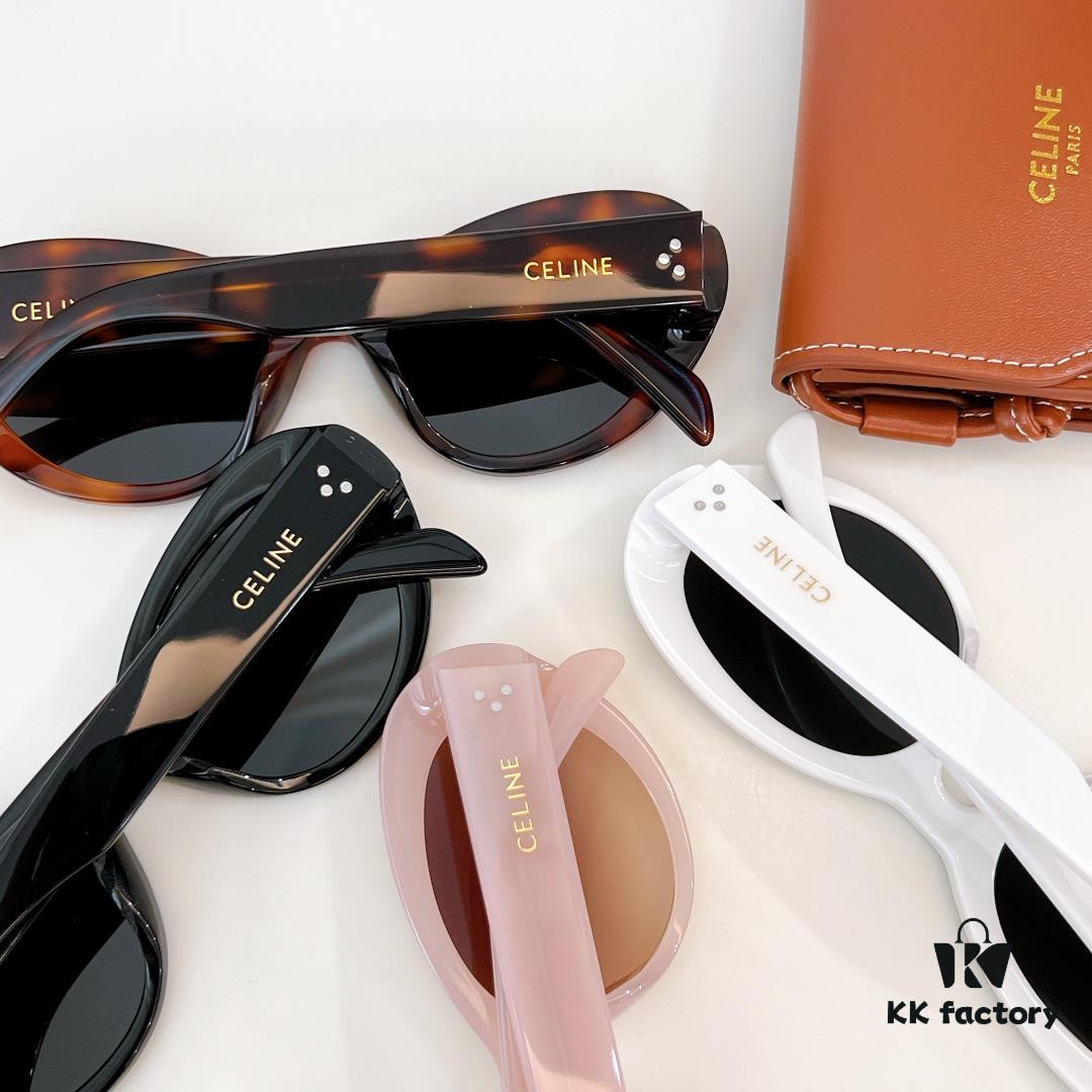 120 CELINE New Arrival Official Website Poster Simple Style Versatile Candy Colors Sunglasses Favorite Oval Frame with Signature Logo Design Fashionable and Everyday Wear Popular on Xiaohongshu Influencer Recommendations Model: CL40193I Size: 53-21-145 🔝🔝 Eyewear Sunglasses