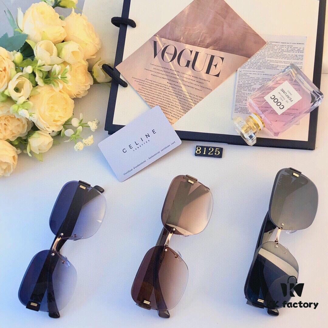 Celine New Arrival European and American Fashion Frameless Sunglasses for Women, High-End Style Cut-Edge Sun Protection Glasses with UV Protection