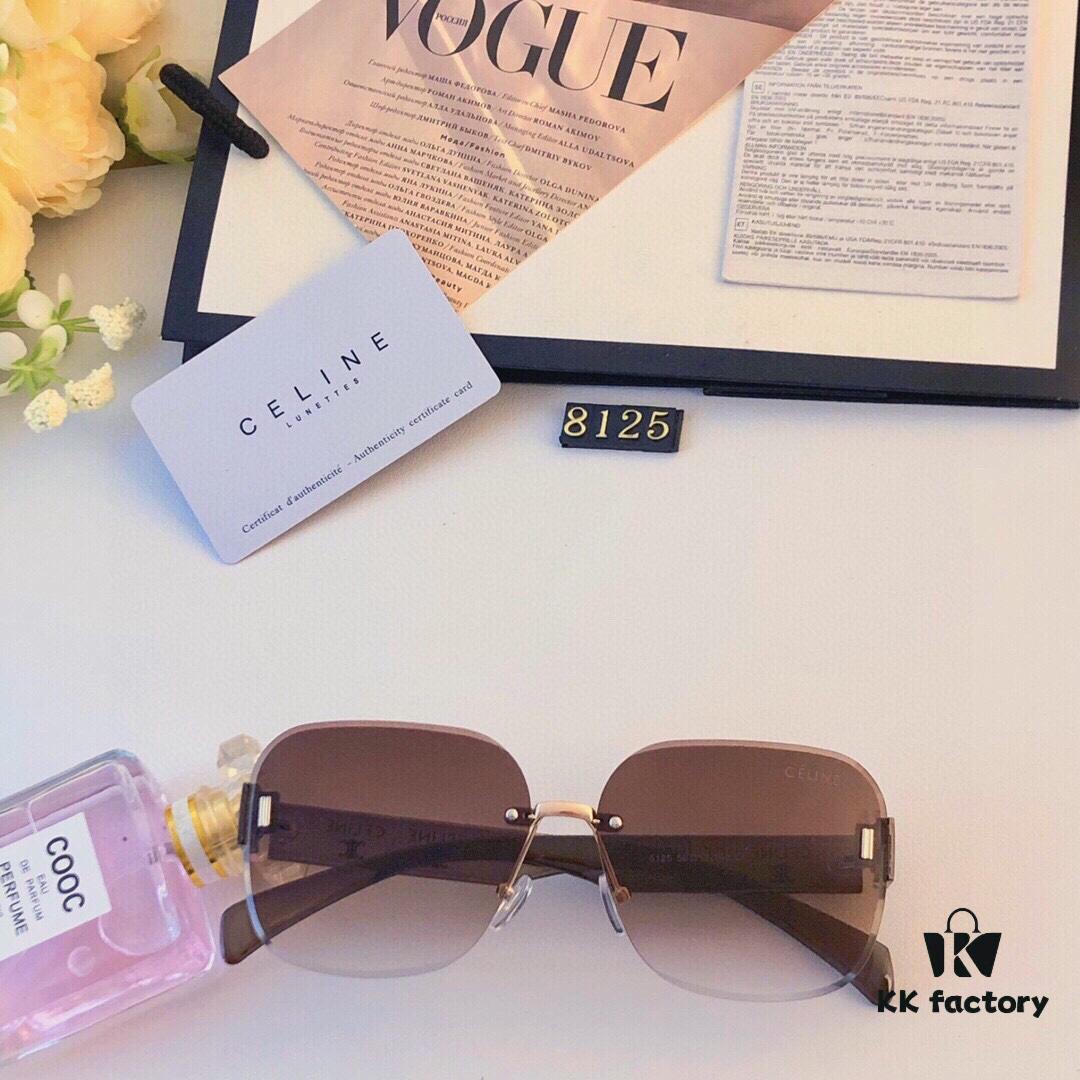Celine New Arrival European and American Fashion Frameless Sunglasses for Women, High-End Style Cut-Edge Sun Protection Glasses with UV Protection