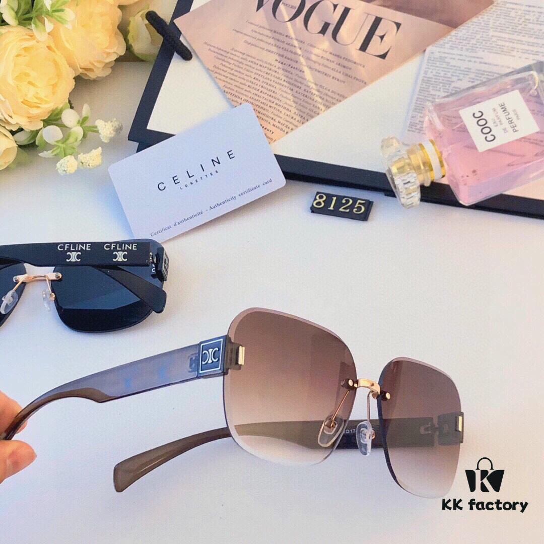 Celine New Arrival European and American Fashion Frameless Sunglasses for Women, High-End Style Cut-Edge Sun Protection Glasses with UV Protection