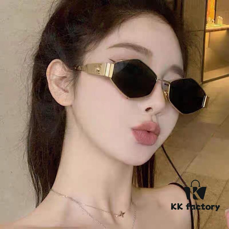 Celine Retro Diamond Frame 2024 New Arrival Sunglasses, Small Frame, Fashionable European and American Street Style, Influencer-Approved, High-End Unisex Sun Glasses