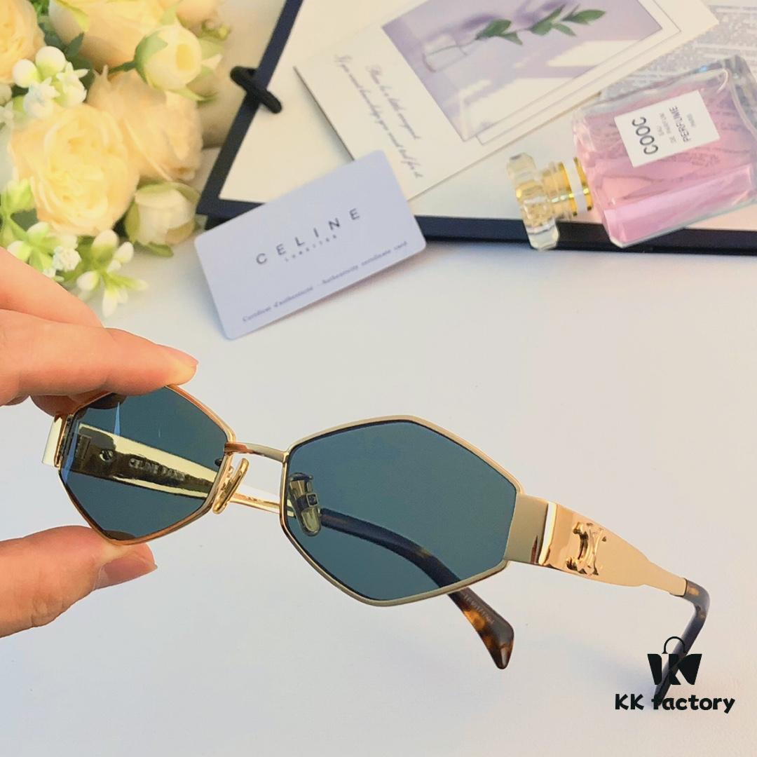 Celine Retro Diamond Frame 2024 New Arrival Sunglasses, Small Frame, Fashionable European and American Street Style, Influencer-Approved, High-End Unisex Sun Glasses