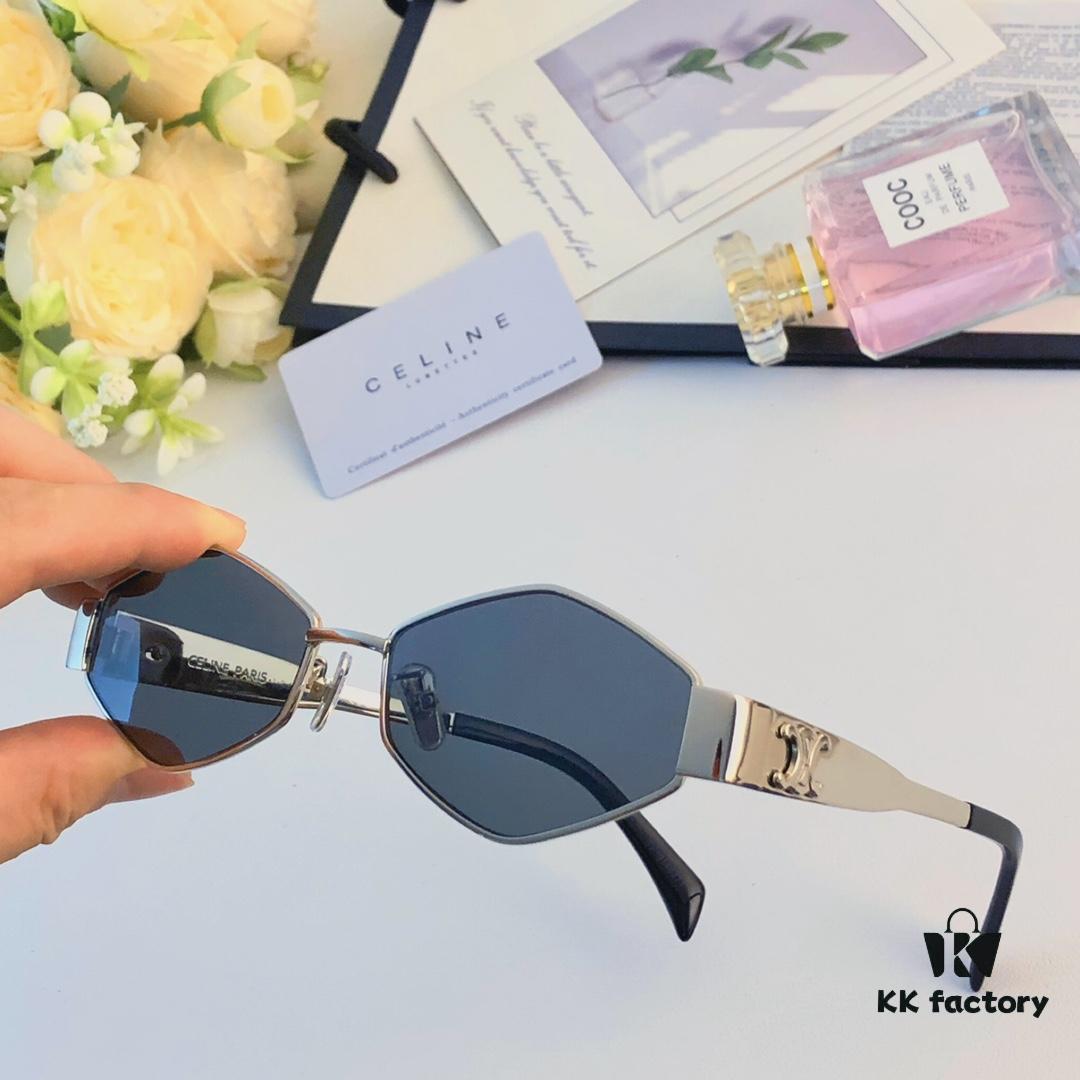 Celine Retro Diamond Frame 2024 New Arrival Sunglasses, Small Frame, Fashionable European and American Street Style, Influencer-Approved, High-End Unisex Sun Glasses