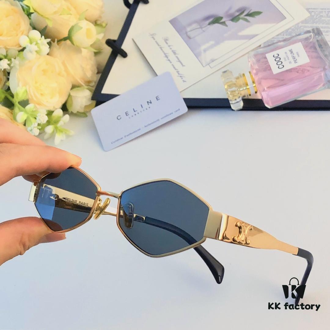 Celine Retro Diamond Frame 2024 New Arrival Sunglasses, Small Frame, Fashionable European and American Street Style, Influencer-Approved, High-End Unisex Sun Glasses