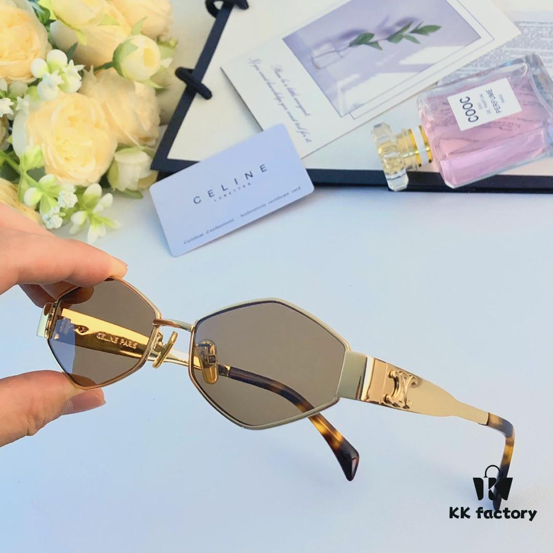Celine Retro Diamond Frame 2024 New Arrival Sunglasses, Small Frame, Fashionable European and American Street Style, Influencer-Approved, High-End Unisex Sun Glasses