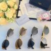 Celine Cat-Eye Sunglasses for Women, 2024 New Arrival, High-End Metal Frame, Small Oval Retro Style, Brown Tinted Sun Glasses