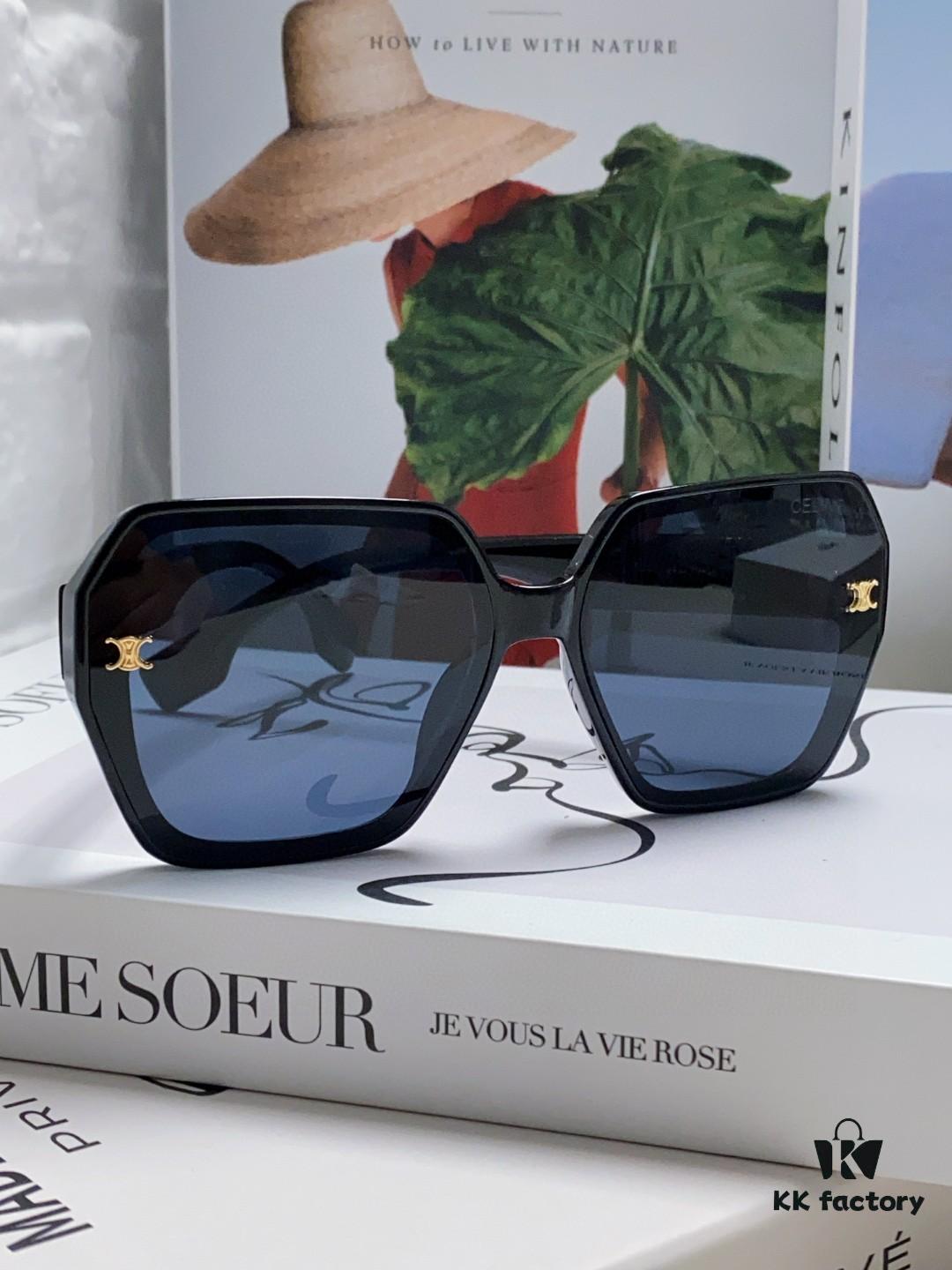 Celine 2024 New Arrival European and American Style Square Oversized Archway Sunglasses for Women, UV Protection Sun Glasses for Outdoor Wear