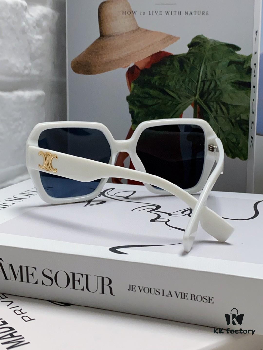 Celine 2024 New Arrival European and American Style Square Oversized Arch-Shaped Sunglasses for Women, UV Protection Sun Glasses for Large Faces, Fashionable Outdoor Shades