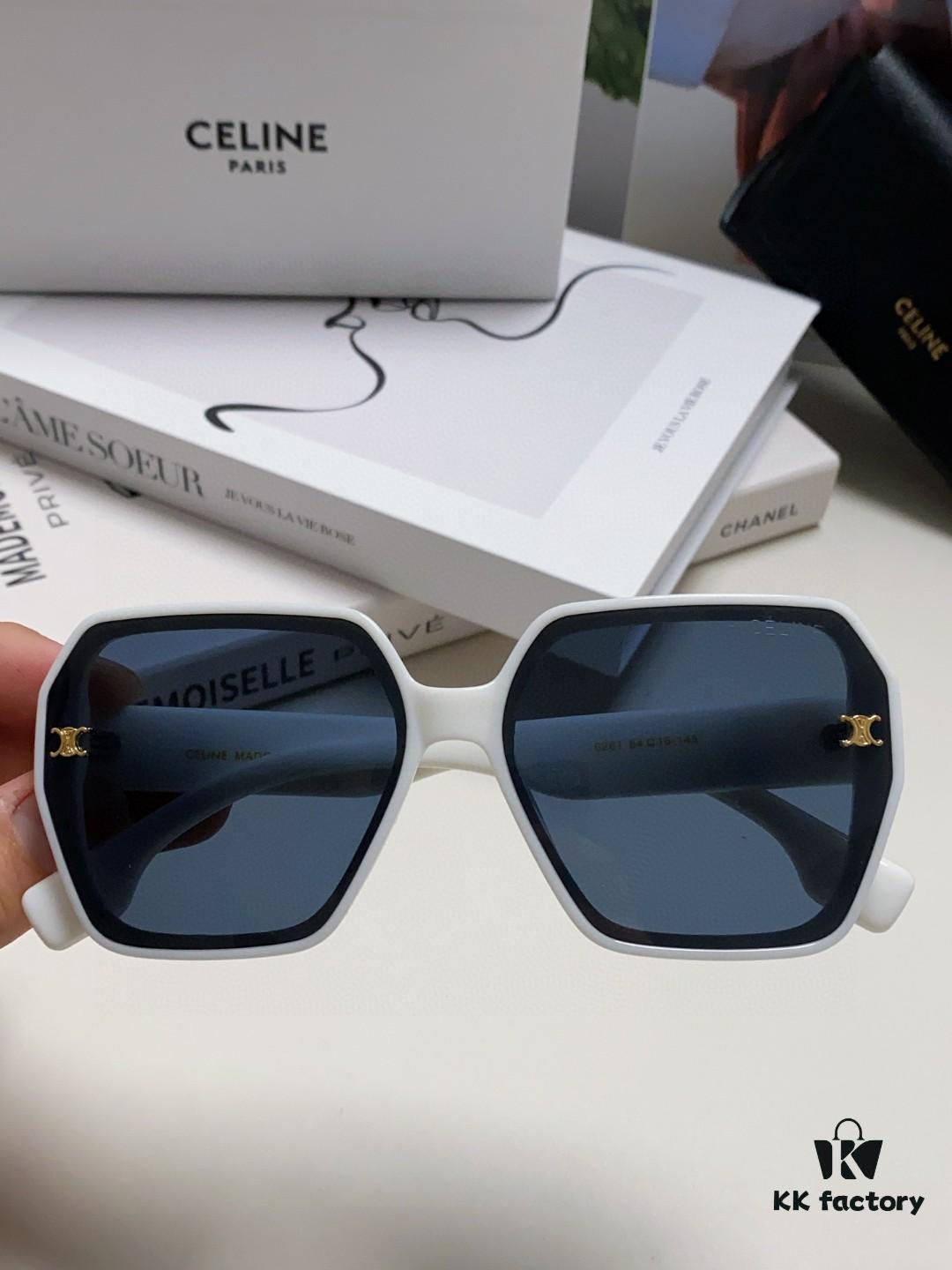 Celine 2024 New Arrival European and American Style Square Oversized Arch-Shaped Sunglasses for Women, UV Protection Sun Glasses for Large Faces, Fashionable Outdoor Shades