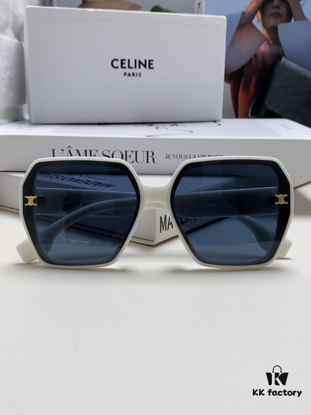 Celine 2024 New Arrival European and American Style Square Oversized Arch-Shaped Sunglasses for Women, UV Protection Sun Glasses for Large Faces, Fashionable Outdoor Shades