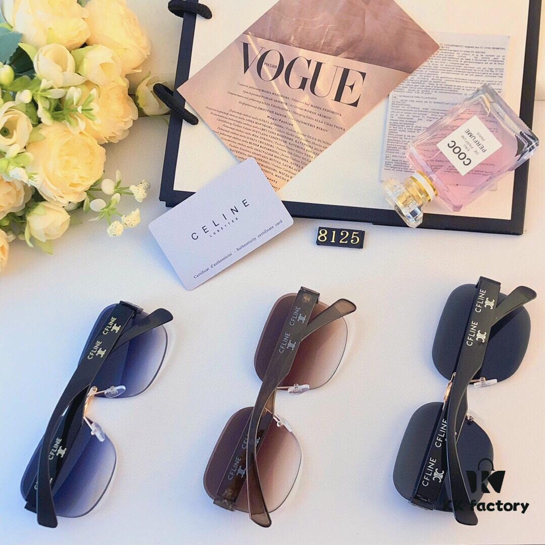 Celine Fashion New Frameless Cut-Out Sunglasses for Women, Oversized European and American Style, Stylish and Sophisticated Sun Glasses