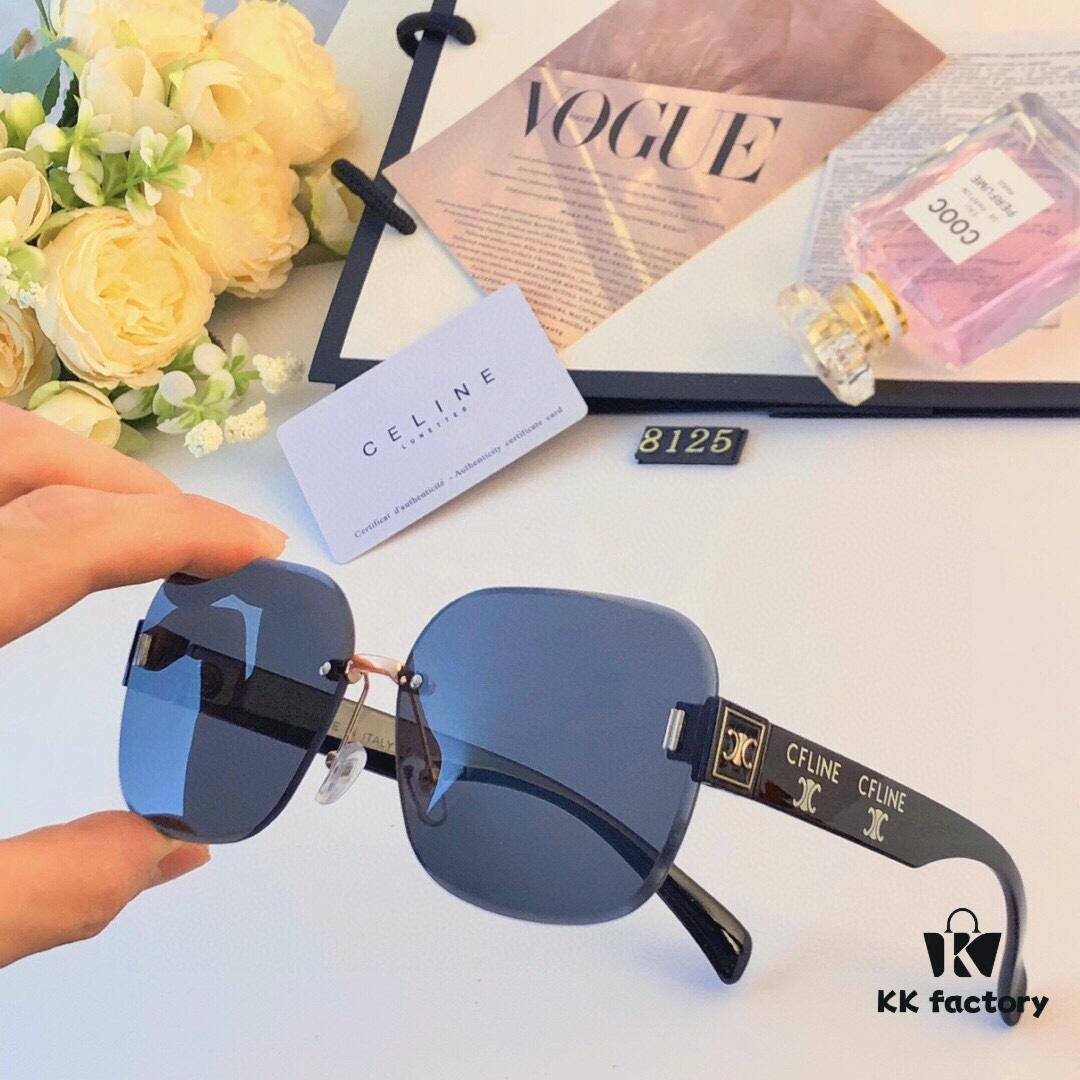 Celine Fashion New Frameless Cut-Out Sunglasses for Women, Oversized European and American Style, Stylish and Sophisticated Sun Glasses