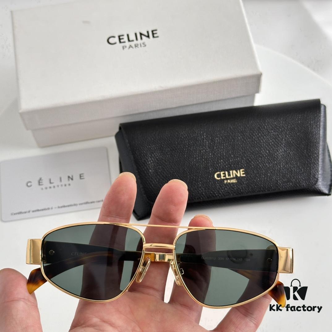 Factory Direct Price with Internal Coating Carl Zeiss Logo CELINE CL40281U, Consistently Popular Style, European and American Fashion B, High Gloss, Strong Texture, Excellent Craftsmanship Sunglasses