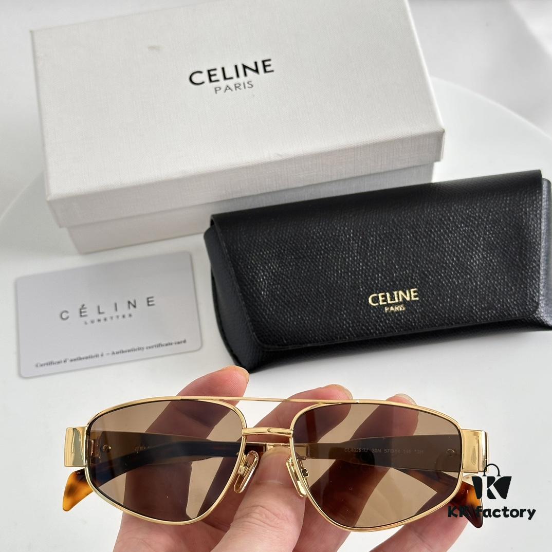 Factory Direct Price with Internal Coating Carl Zeiss Logo CELINE CL40281U, Consistently Popular Style, European and American Fashion B, High Gloss, Strong Texture, Excellent Craftsmanship Sunglasses