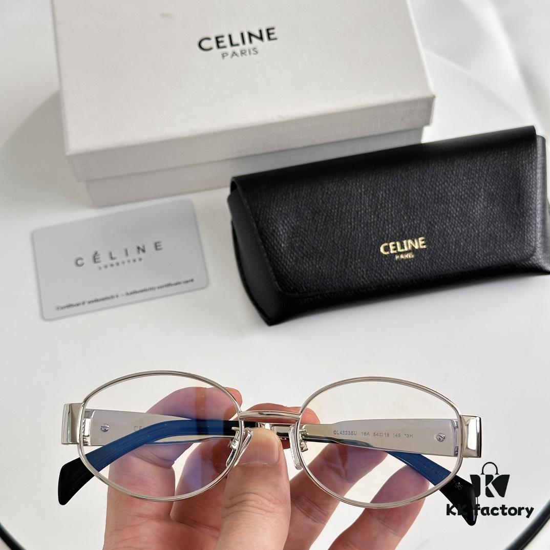 Factory Direct Price, Large Stock, Internally Coated, Laser Logo CELINE CL40235U Arc de Triomphe, Retro Small Round Frame with Logo