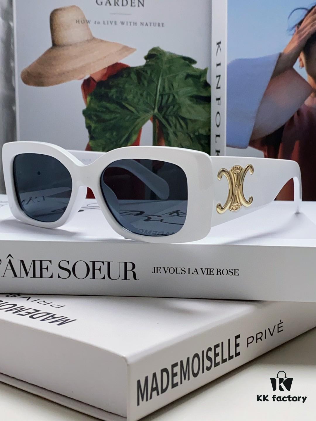 CELINE 2024 New Runway Collection Square Oversized Archetype Sunglasses, Popular Trendy Women's Eyewear Inspired by Yang Mi