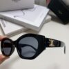 Celine Lisa's Same Style Retro Triumph Arch Sunglasses for Women, New Trendy UV-Proof High-End Slimming Sun Glasses, Black and Gold Eyewear