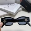 Celine Lisa Same Style Retro Triumph Arch Sunglasses for Women, New Trendy UV-Proof Slimming Luxury Sunglasses, Black and Silver Eyewear