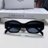 Celine Lisa Same Style Retro Triumph Arch Sunglasses for Women, New Trendy UV-Proof Slimming Luxury Sunglasses, Black and Silver Eyewear