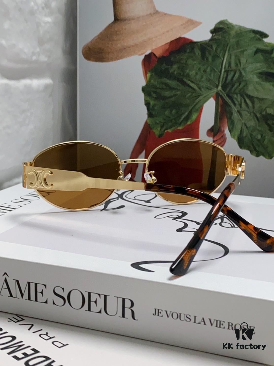 Lisa's Same Celine Retro Round Frame Sunglasses, the 'Egg Superman' Style, Known as the Arc de Triomphe Design, Always Popular and Hard to Get