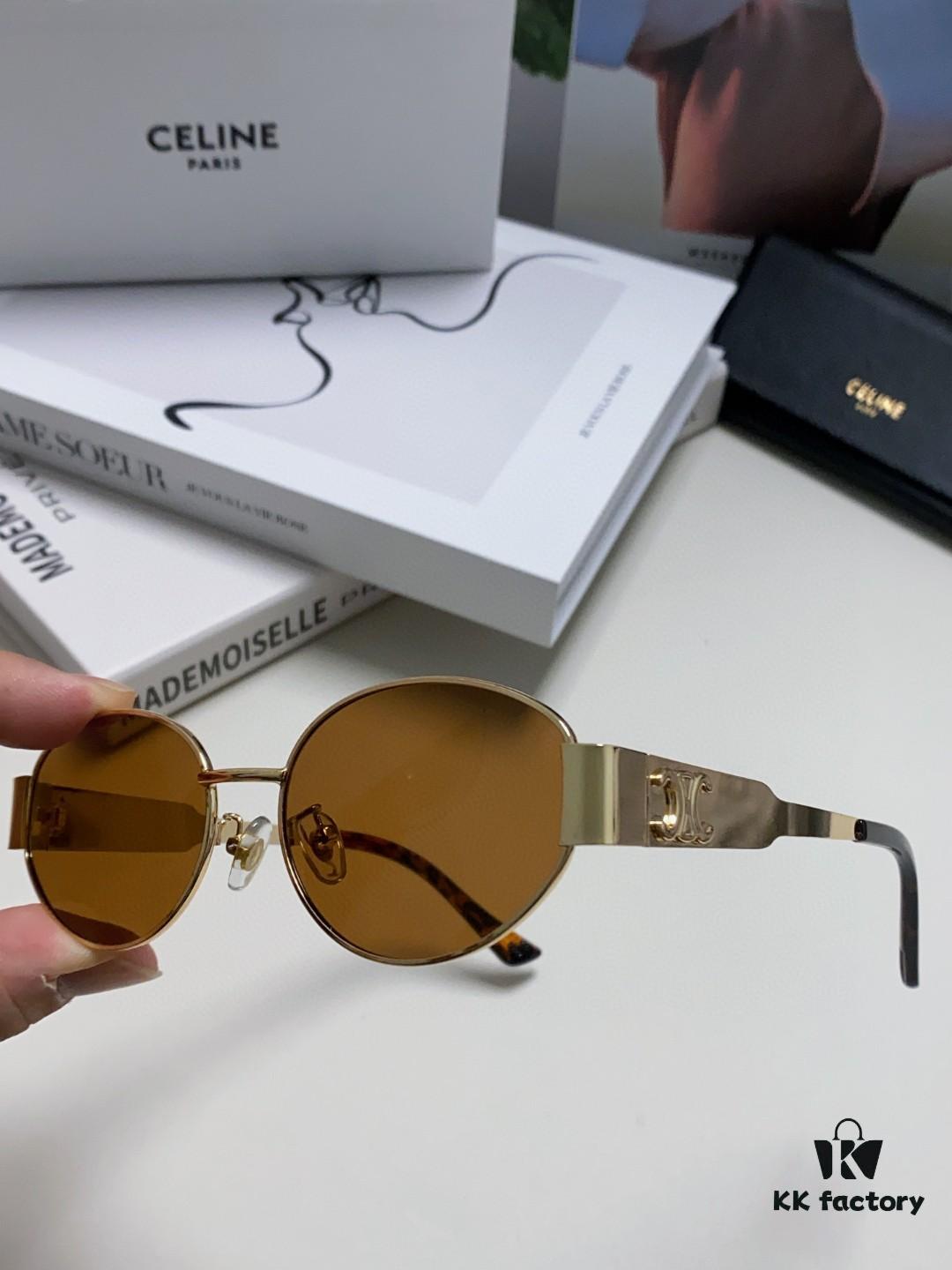 Lisa's Same Celine Retro Round Frame Sunglasses, the 'Egg Superman' Style, Known as the Arc de Triomphe Design, Always Popular and Hard to Get