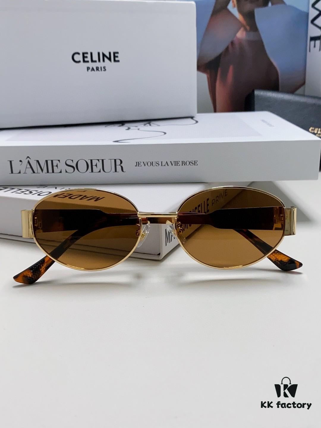 Lisa's Same Celine Retro Round Frame Sunglasses, the 'Egg Superman' Style, Known as the Arc de Triomphe Design, Always Popular and Hard to Get