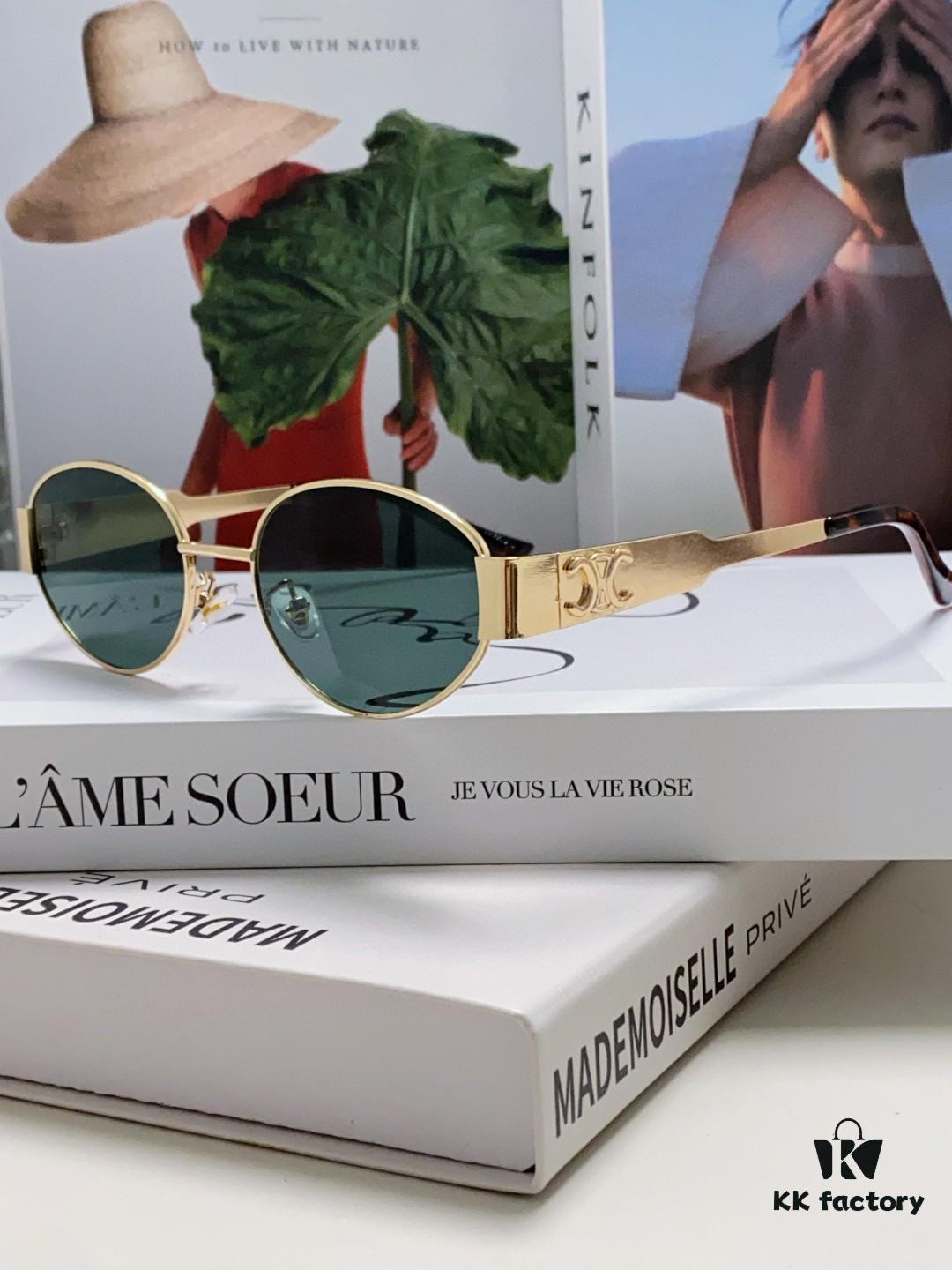 Lisa's Same Celine Retro Round-Framed Sunglasses, Known as the 'Egg Superman' Style, Iconic Arch Design Always Popular, Hard to Get