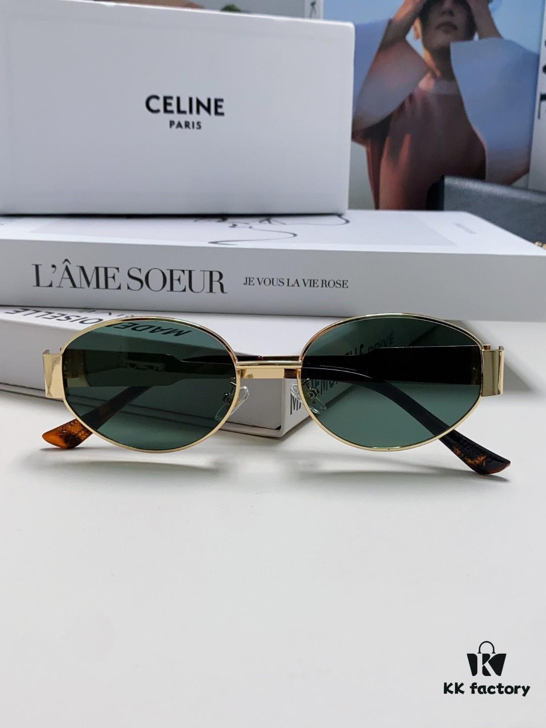 Lisa's Same Celine Retro Round-Framed Sunglasses, Known as the 'Egg Superman' Style, Iconic Arch Design Always Popular, Hard to Get