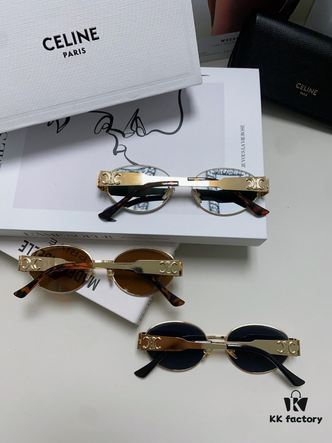 Lisa's Same Celine Retro Round-Framed Sunglasses, Known as the 'Egg Superman' Style, Iconic Arch Design Always Popular, Hard to Get