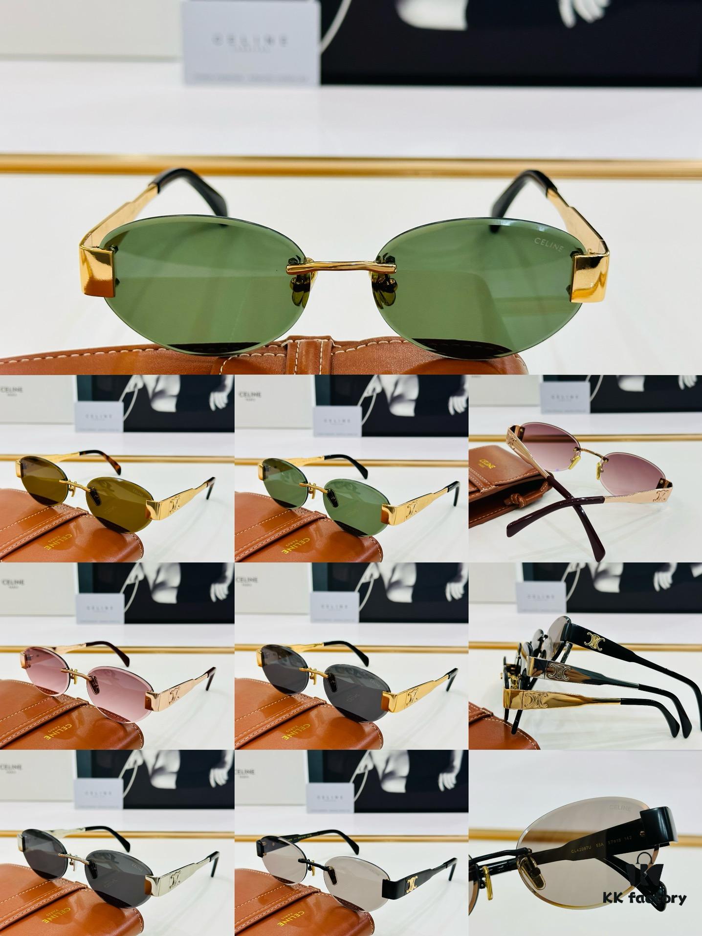 CELINE CL42097U Size 57mm x 18-142, Consistently Popular Style, European and American Fashion, Excellent Gloss, Strong Texture, XL Craftsmanship Amazing