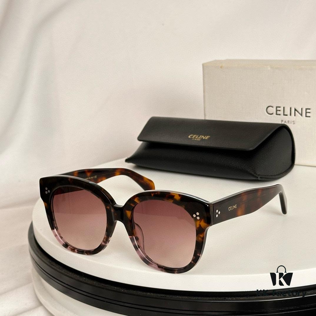 Arrived in Full Colors, Timeless Classic, High-Quality CELINE CL4002UN Two-Tone Acetate Frame with Strong 3D Effect, Italian Imported Material, Clear Lenses, Stylish and Elegant, Excellent Texture, Versatile and Minimalist