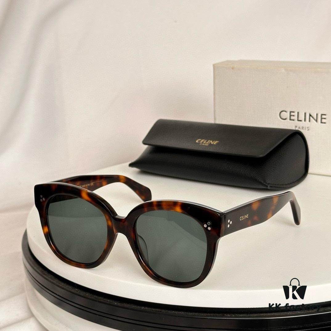 Arrived in Full Colors, Timeless Classic, High-Quality CELINE CL4002UN Two-Tone Acetate Frame with Strong 3D Effect, Italian Imported Material, Clear Lenses, Stylish and Elegant, Excellent Texture, Versatile and Minimalist