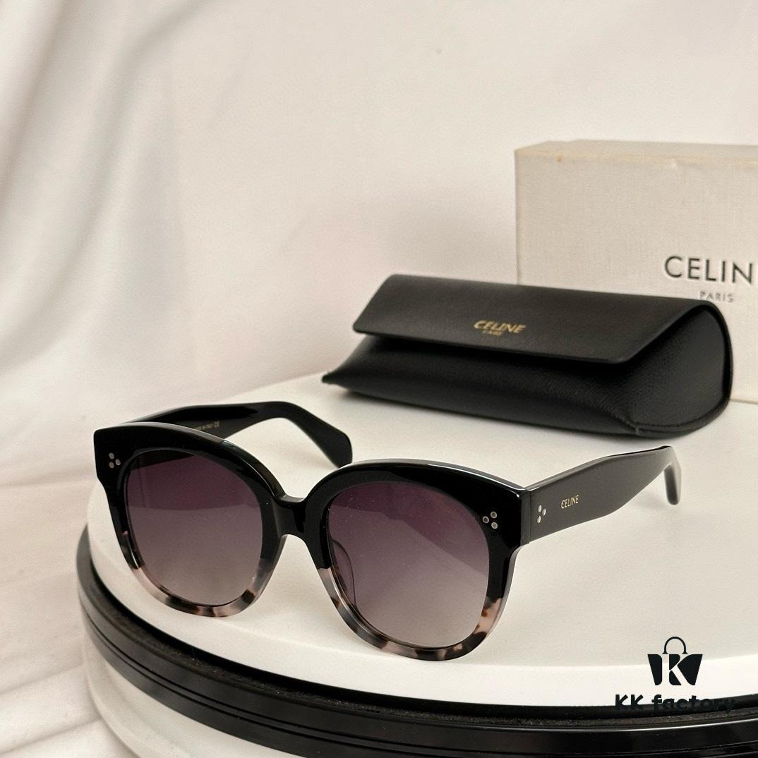 Arrived in Full Colors, Timeless Classic, High-Quality CELINE CL4002UN Two-Tone Acetate Frame with Strong 3D Effect, Italian Imported Material, Clear Lenses, Stylish and Elegant, Excellent Texture, Versatile and Minimalist