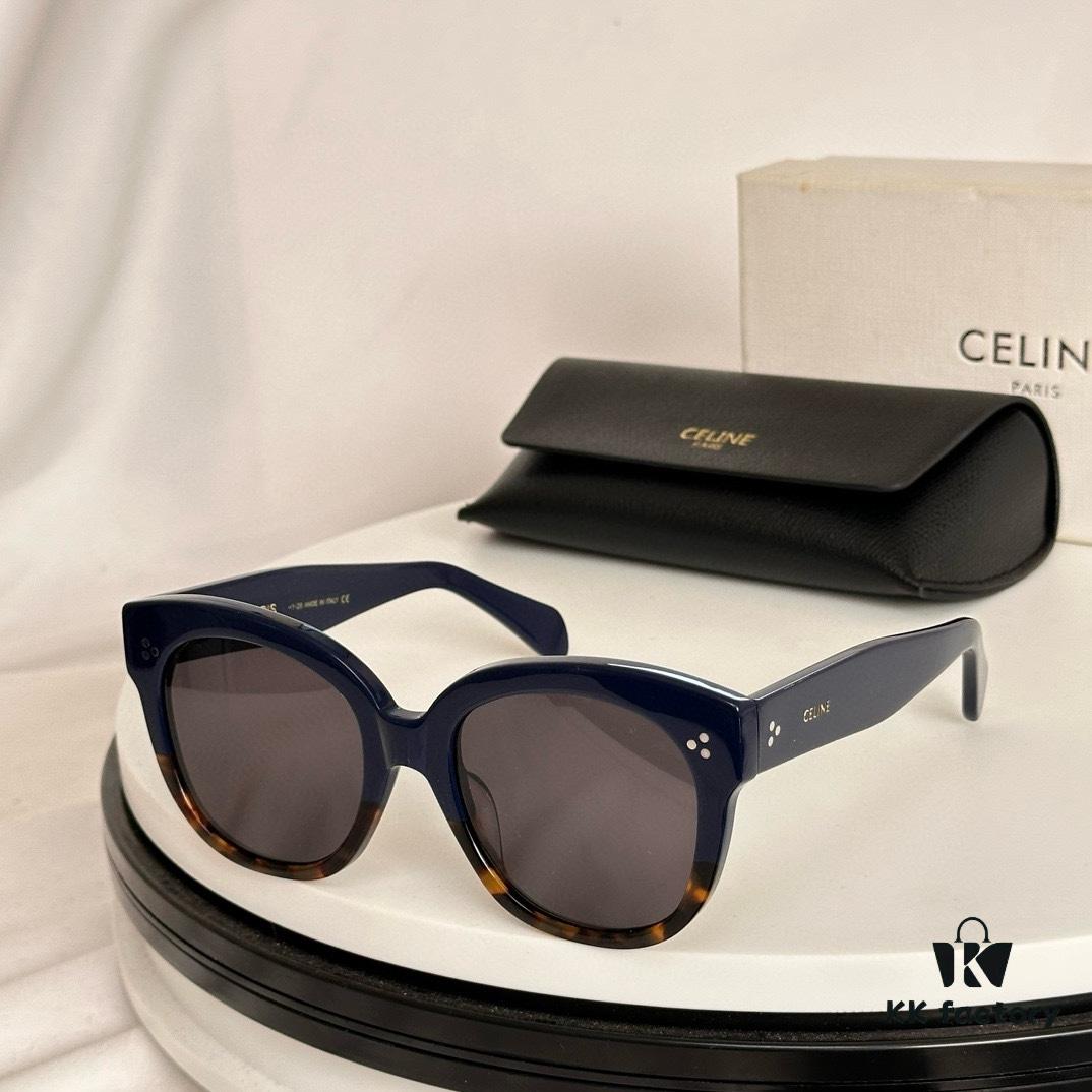 Arrived in Full Colors, Timeless Classic, High-Quality CELINE CL4002UN Two-Tone Acetate Frame with Strong 3D Effect, Italian Imported Material, Clear Lenses, Stylish and Elegant, Excellent Texture, Versatile and Minimalist