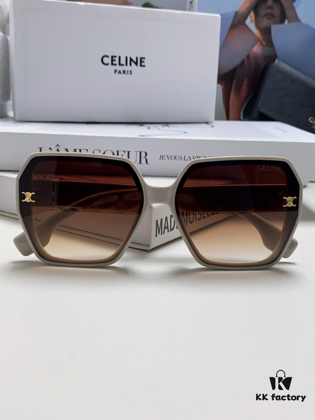 Celine 2024 New Arrival European and American Style Square Oversized Arch-Shaped Sunglasses for Women, UV Protection Sun Glasses for Large Faces, Fashionable Outdoor Shades
