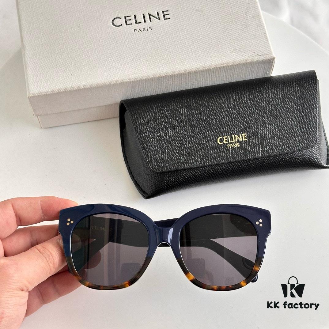 Arrived in Full Colors, Timeless Classic, High-Quality CELINE CL4002UN Two-Tone Acetate Frame with Strong Three-Dimensional Effect, Italian Imported Materials, Clear Lenses, Stylish and Elegant, Excellent Texture, Versatile and Minimalist