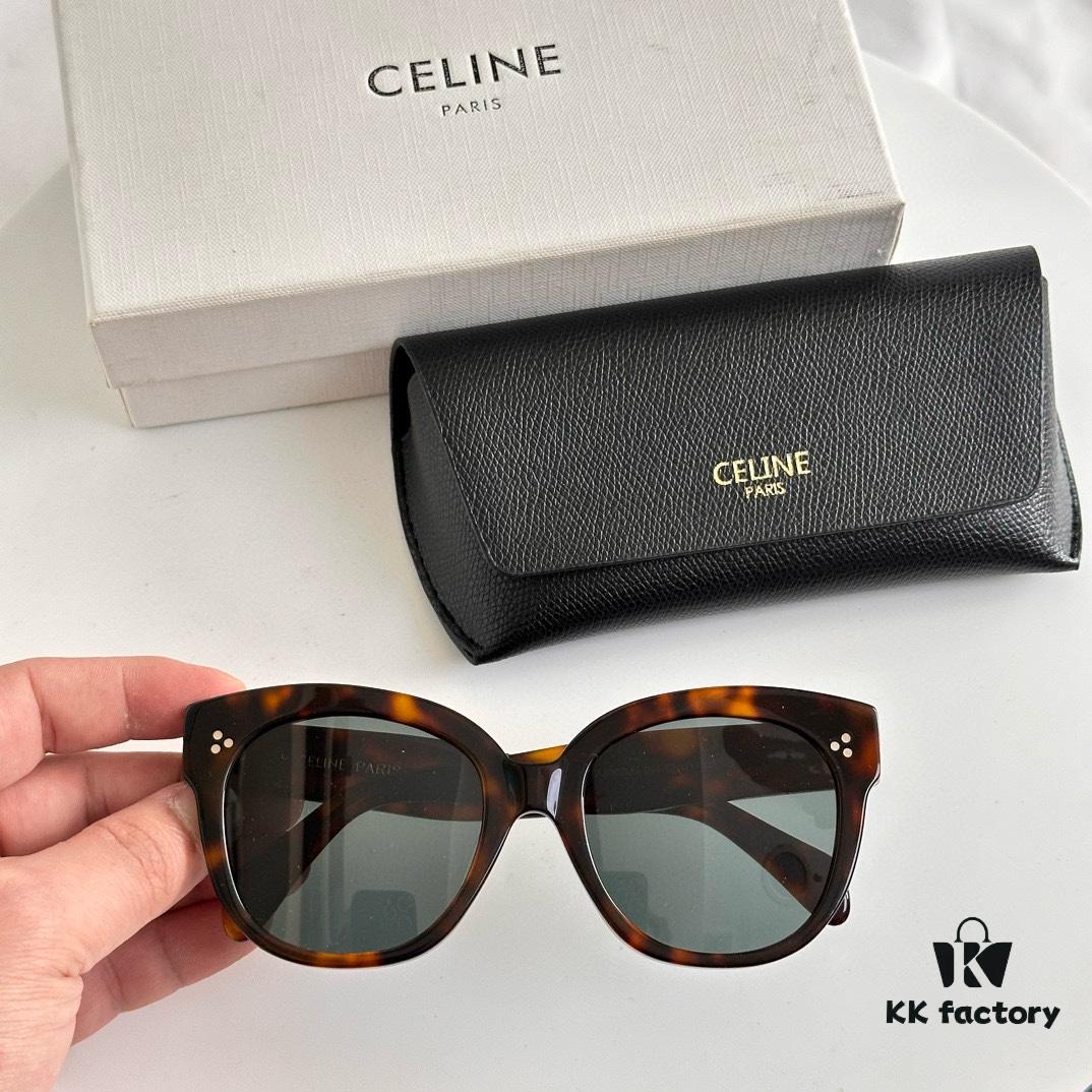Arrived in Full Colors, Timeless Classic, High-Quality CELINE CL4002UN Two-Tone Acetate Frame with Strong Three-Dimensional Effect, Italian Imported Materials, Clear Lenses, Stylish and Elegant, Excellent Texture, Versatile and Minimalist