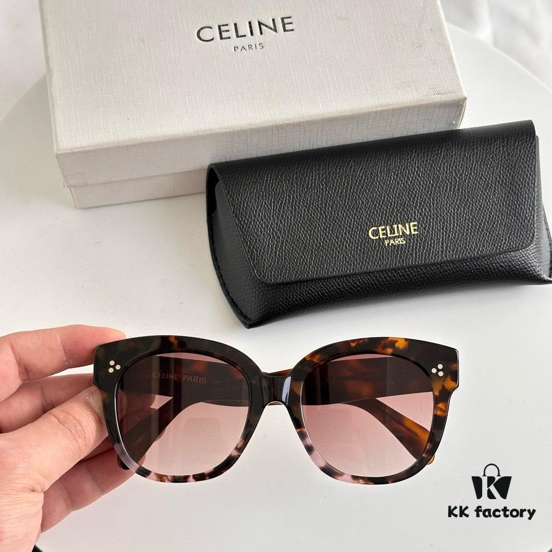 Arrived in Full Colors, Timeless Classic, High-Quality CELINE CL4002UN Two-Tone Acetate Frame with Strong Three-Dimensional Effect, Italian Imported Materials, Clear Lenses, Stylish and Elegant, Excellent Texture, Versatile and Minimalist