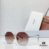 CELINE Official Website Model Polygonal Metal Sunglasses with Inlaid Craft Temple Design