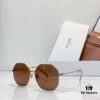 CELINE Official Website Model Polygonal Metal Sunglasses with Inlaid Craft Temple Design