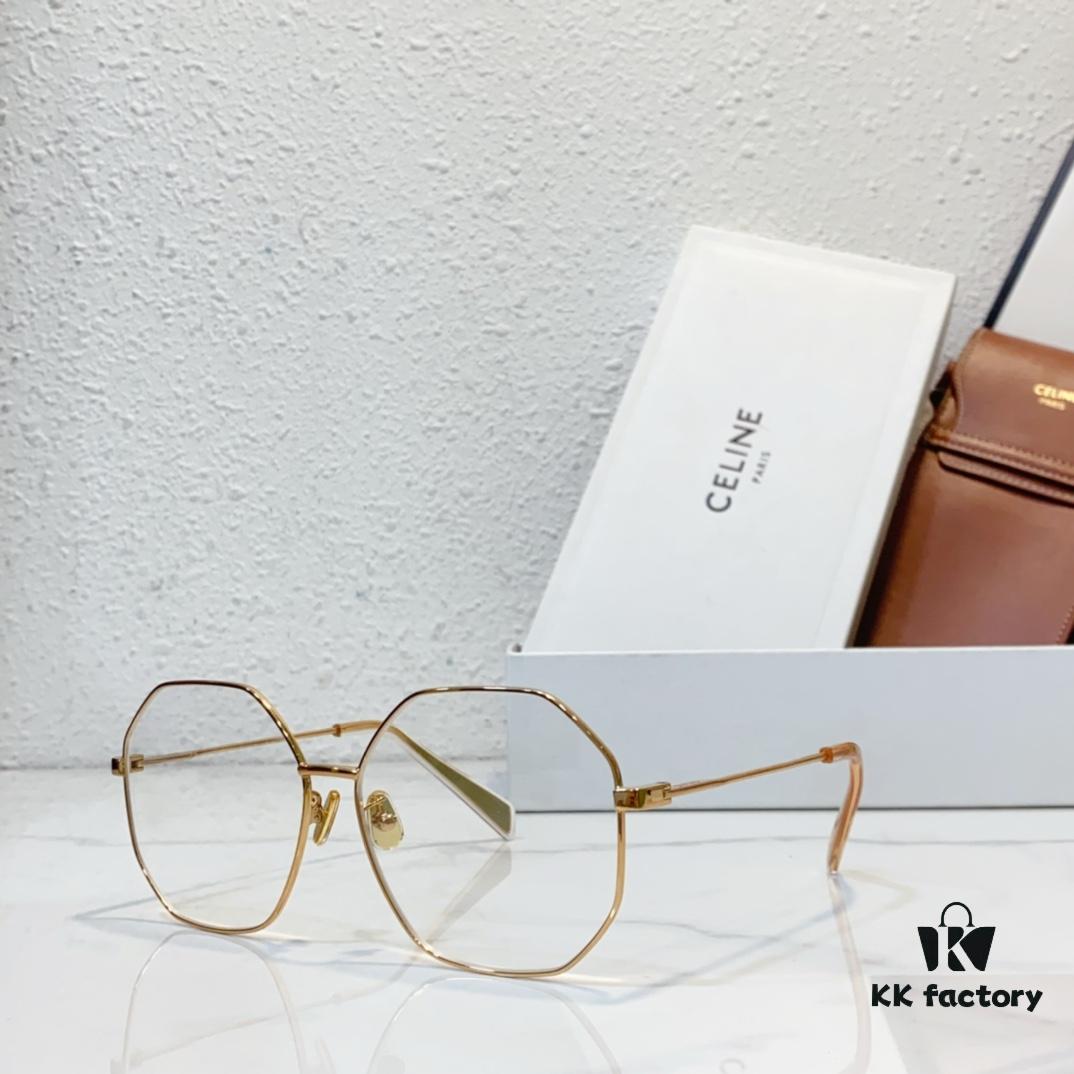 CELINE Official Website Model Polygonal Metal Sunglasses with Inlaid Craft Temple Design