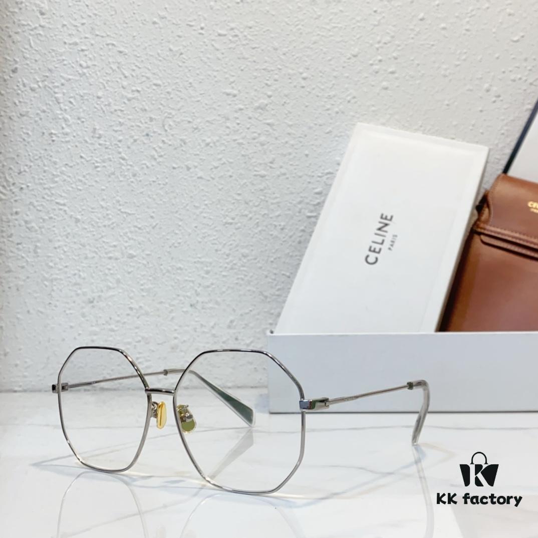 CELINE Official Website Model Polygonal Metal Sunglasses with Inlaid Craft Temple Design