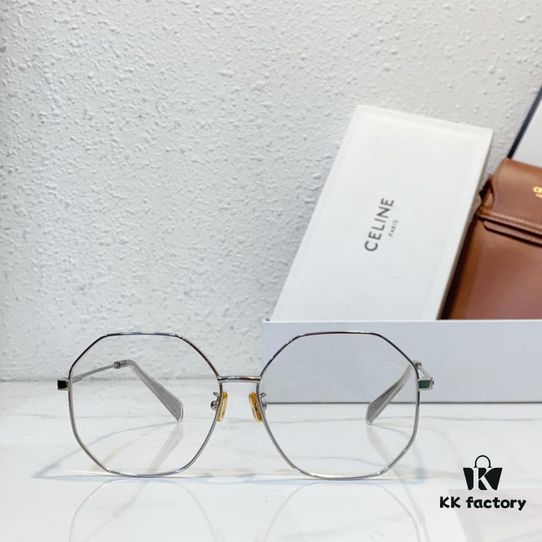 CELINE Official Website Model Polygonal Metal Sunglasses with Inlaid Craft Temple Design