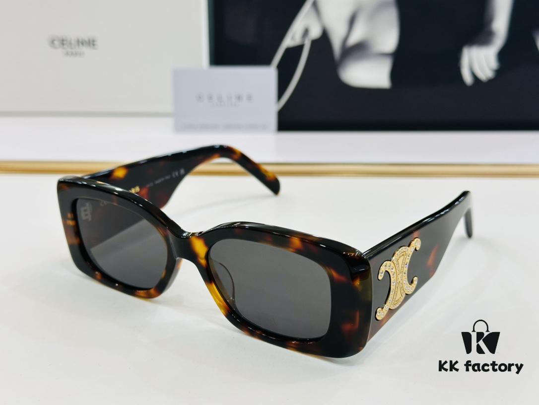 CELINE CL40288 Avant-Garde Temple Sunglasses Size: 53□17-145 High-Quality Acetate Fashion Sunglasses
