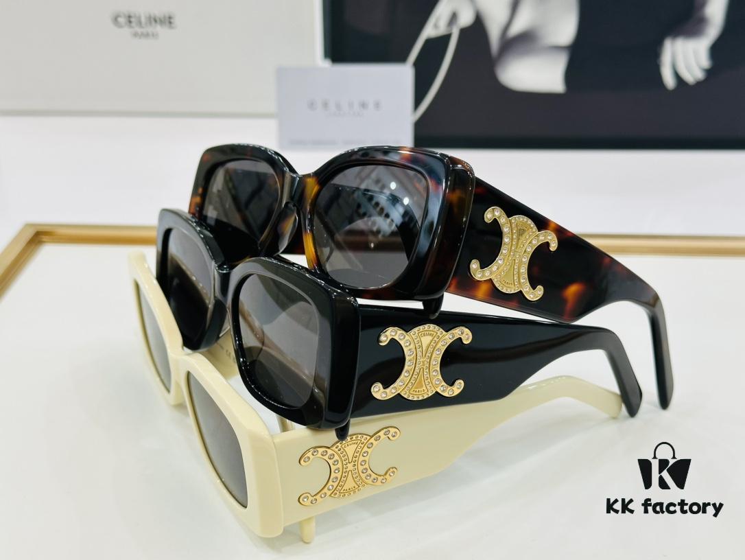 CELINE CL40288 Avant-Garde Temple Sunglasses Size: 53□17-145 High-Quality Acetate Fashion Sunglasses