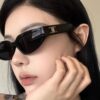 Celine 2024 New Retro Cat-Eye Small Frame Sunglasses for Women, Trendy European and American Style, Square and Round Face Flattering, High-End Fashion Sun Glasses
