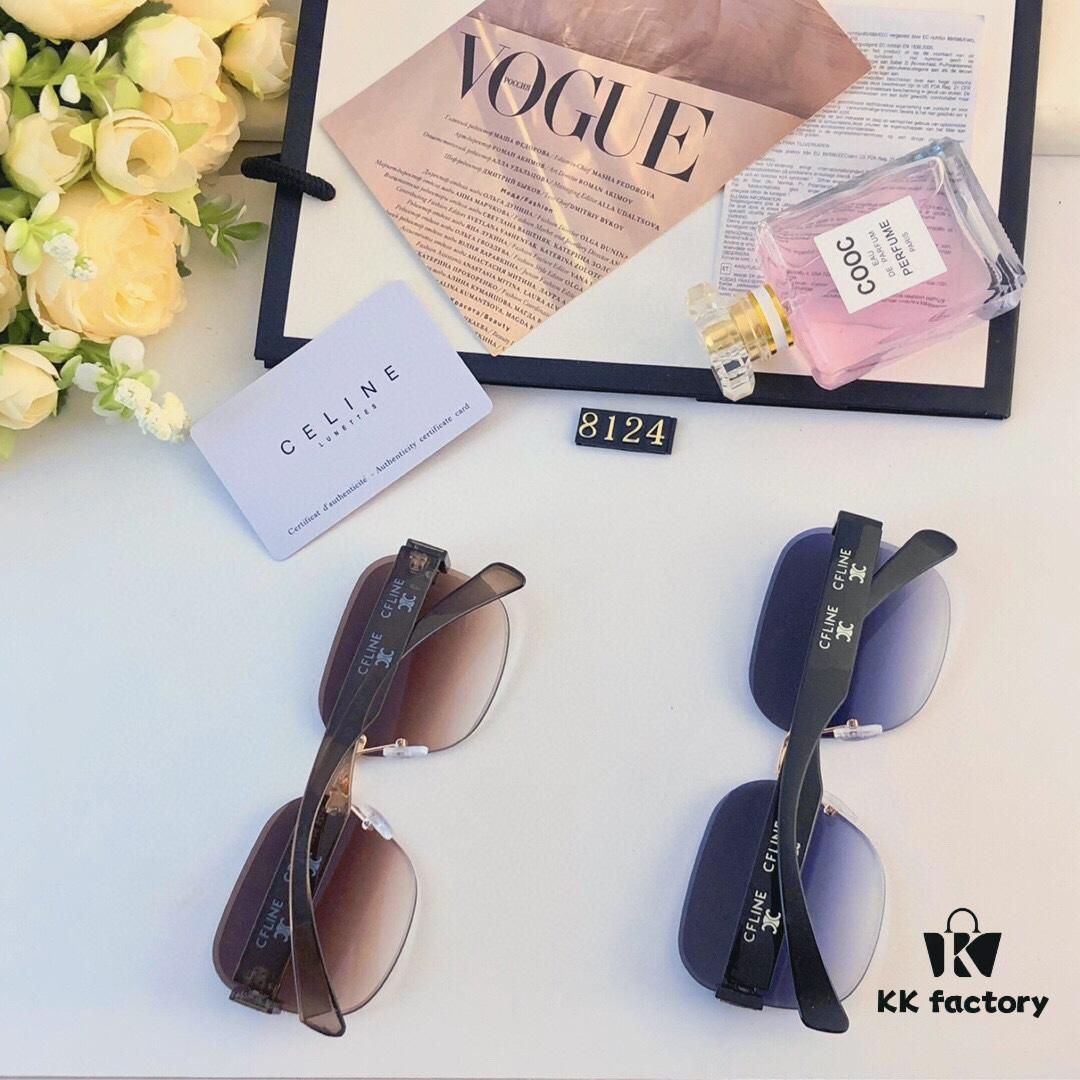 Celine Women's 2024 New Arrival Frameless Beach Sunglasses UV Protection Stylish Face-Slimming Sun Glasses for Driving